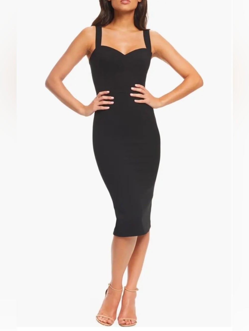 DRESS THE POPULATION NICOLE SWEETHEART NECK COCKTAIL DRESS M